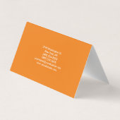 Modern Square Monogram Trendy Orange Red Visitenkarten (Rückseite)