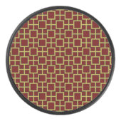 Modern Square Pattern Gold Eishockey Puck (Vorderseite)
