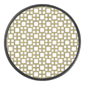 Modern Square Pattern Gold Eishockey Puck (Vorderseite)