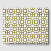 Modern Square Pattern Gold Gästebuch (Rückseite)