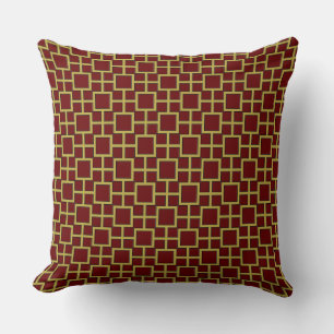 Modern Square Pattern Gold Kissen
