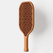 Modern Square Pattern Gold Pickleball Schläger (Links)