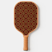 Modern Square Pattern Gold Pickleball Schläger (Rückseite)