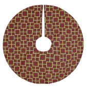 Modern Square Pattern Gold Polyester Weihnachtsbaumdecke (Vorderseite)