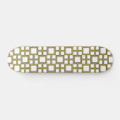 Modern Square Pattern Gold Skateboard (Horizontal)