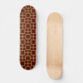 Modern Square Pattern Gold Skateboard (Vorderseite)