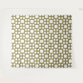 Modern Square Pattern Gold Wandteppich (Vorderseite (Horizontal))