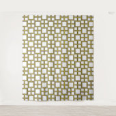 Modern Square Pattern Gold Wandteppich (Vorderseite)