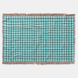 Modern_Squares (c) Turquoise_Blue-Blanket_ Decke