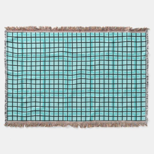 Modern_Squares (c) Turquoise_Blue-Blanket_ Decke (Vorderseite)