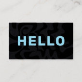 Modern Squiggle Hello Black Light Blue Visitenkarte (Vorderseite)
