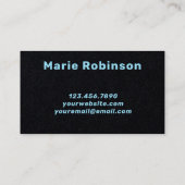 Modern Squiggle Hello Black Light Blue Visitenkarte (Rückseite)