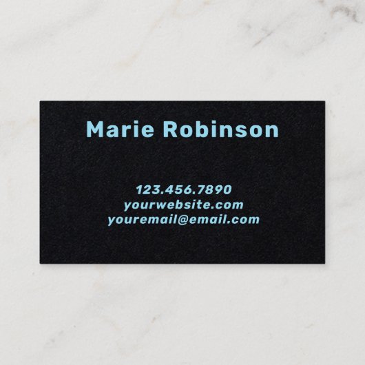 Modern Squiggle Hello Black Light Blue Visitenkarte (Rückseite)