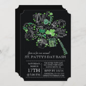 Modern St. Patrick's Day Bash Dinner Party Einladung (Vorne/Hinten)