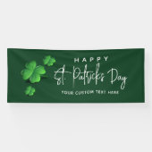 Modern St Patricks Day Green Kleeblatt Party Name Banner (Horizontal)