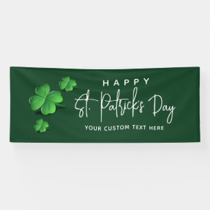 Modern St Patricks Day Green Kleeblatt Party Name Banner
