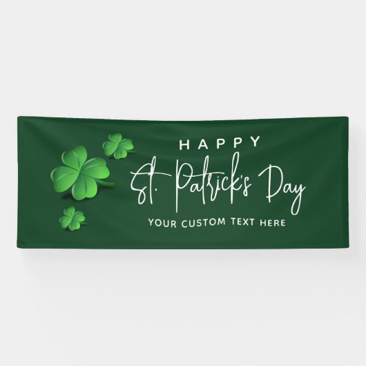 Modern St Patricks Day Green Kleeblatt Party Name Banner (Horizontal)