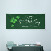 Modern St Patricks Day Green Kleeblatt Party Name Banner (Messeveranstaltung)