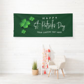 Modern St Patricks Day Green Kleeblatt Party Name Banner (Insitu)
