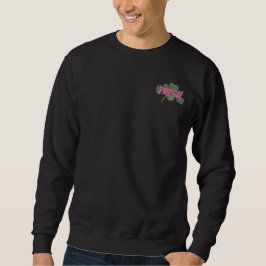 Modern St Patricks Day Green Pink Clove Sweatshirt