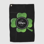 Modern St Patricks Day Lucky Green Kleeblatt Custo Golfhandtuch (Vorderseite)
