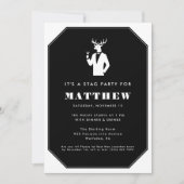 Modern Stag Party Black Cocktails Bachelor Party Einladung (Vorderseite)