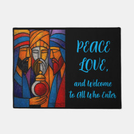 Modern Stained Glass Three Wise Men Fußmatte