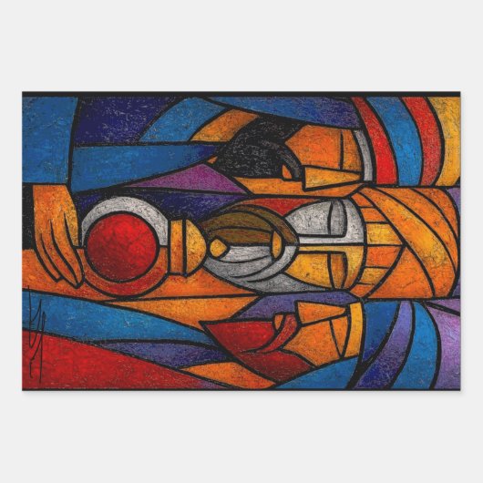 Modern Stained Glass Three Wise Men Geschenkpapier Set (Vorderseite 2)