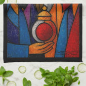 Modern Stained Glass Three Wise Men Geschirrtuch (Gefaltet)