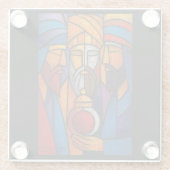 Modern Stained Glass Three Wise Men Glasuntersetzer (Rückseite)