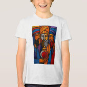 Modern Stained Glass Three Wise Men in English Tri-Blend Shirt (Vorderseite)