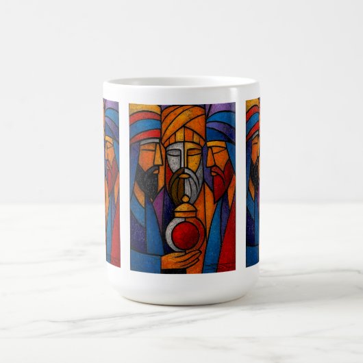 Modern Stained Glass Three Wise Men Kaffeetasse (Mittel)