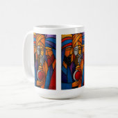 Modern Stained Glass Three Wise Men Kaffeetasse (Vorderseite Links)