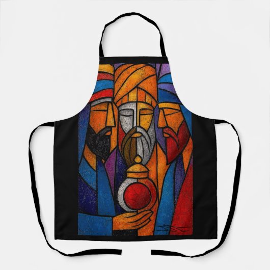 Modern Stained Glass Three Wise Men Schürze (Vorderseite)