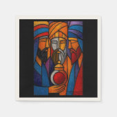 Modern Stained Glass Three Wise Men Serviette (Vorderseite)