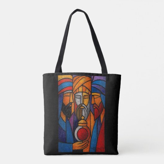 Modern Stained Glass Three Wise Men Tasche (Rückseite)