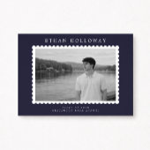 Modern Stamp Style Photo Graduation Announcement Einladung