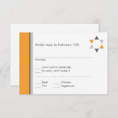 Modern Star Bar Mitzvah Response Card Orange Begleitkarte (Vorne/Hinten)