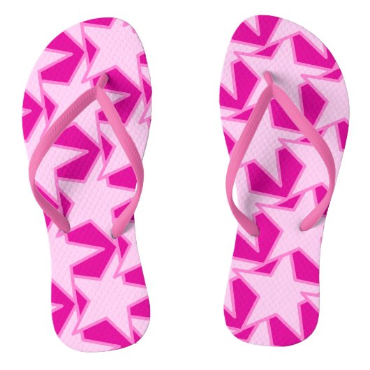 Modern Star Geometric - blassrosa und fuchsia Badesandalen (Fußbett)