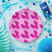 Modern Star Geometric - blassrosa und fuchsia Pappteller (Party)