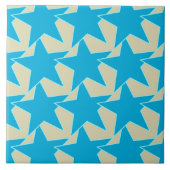 Modern Star Geometric - Blau und Bräunlich Fliese (Vorderseite)
