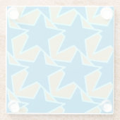 Modern Star Geometric - Blau und Bräunlich Glasuntersetzer (Rückseite)