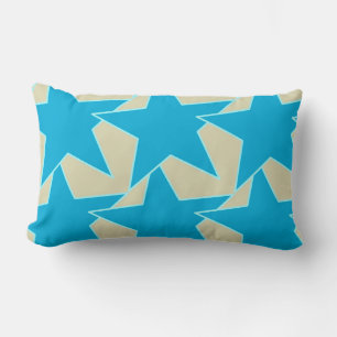 Modern Star Geometric - Blau und Bräunlich Lendenkissen