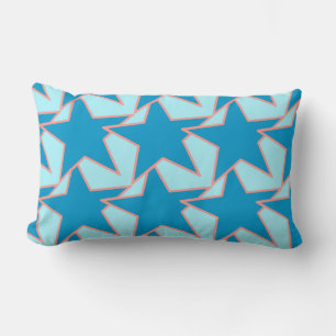 Modern Star Geometric - cerulanisch und himmelblau Lendenkissen