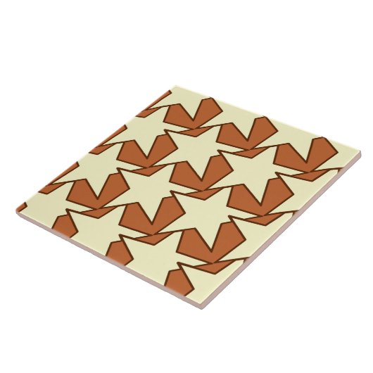 Modern Star Geometric - Creme und Kamelbräune Fliese (Seite)