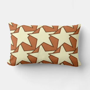 Modern Star Geometric - Creme und Kamelbräune Lendenkissen