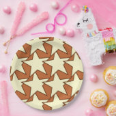 Modern Star Geometric - Creme und Kamelbräune Pappteller (Party)