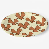 Modern Star Geometric - Creme und Kamelbräune Pappteller (Schrägansicht)
