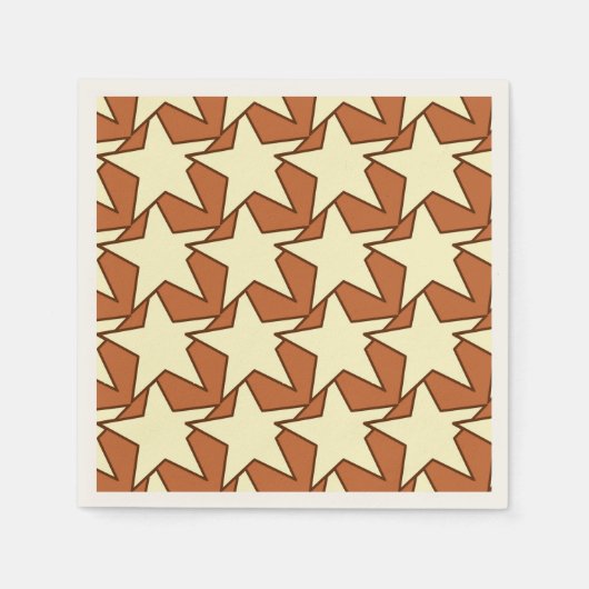 Modern Star Geometric - Creme und Kamelbräune Serviette (Vorderseite)