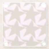 Modern Star Geometric - dunkelbraun und rosa Glasuntersetzer (Rückseite)
